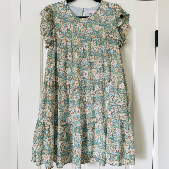 Pink Lily Dresses & Skirts - Pink Lily Mint Green Daisy Tiered Dress